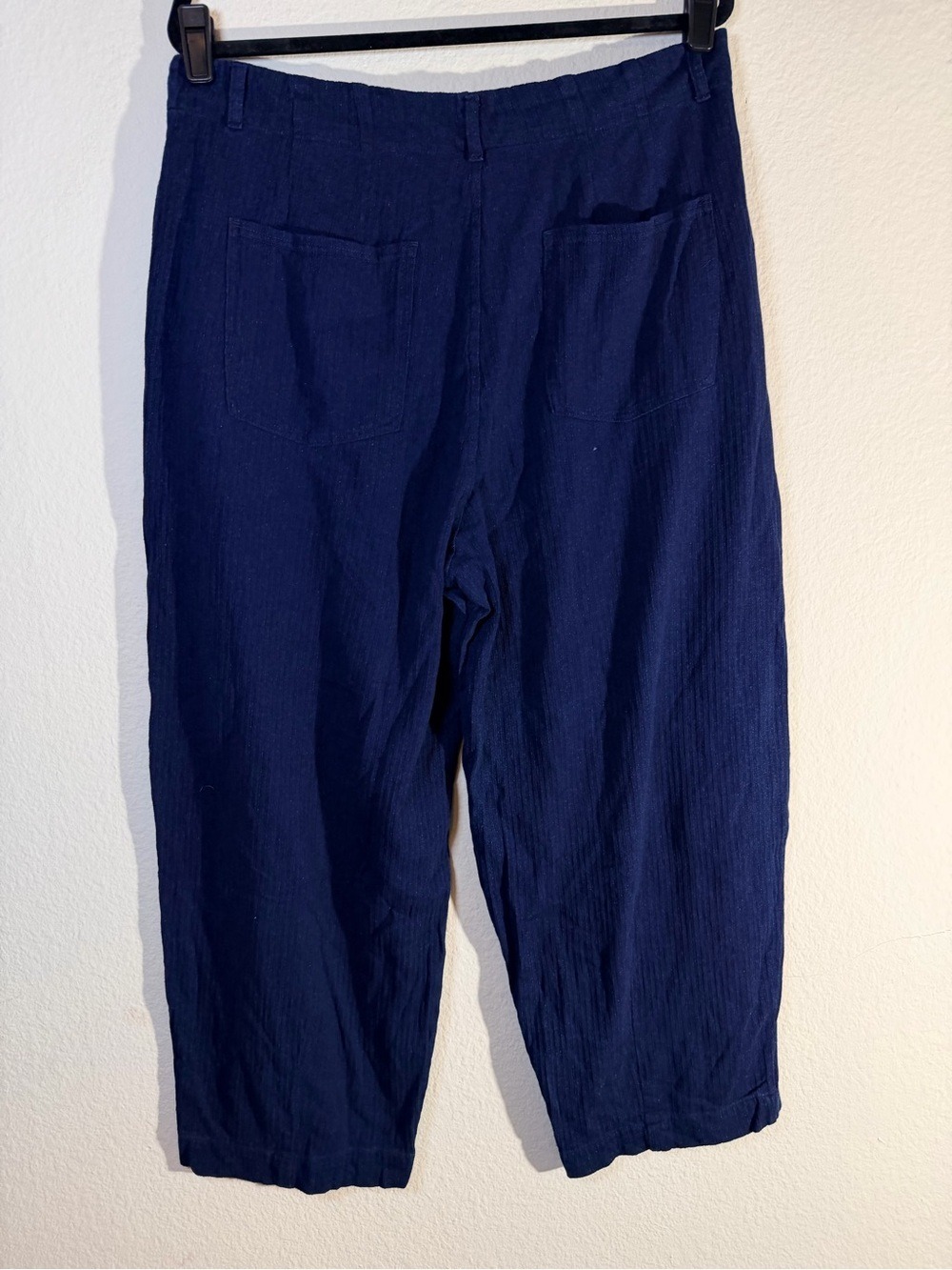 Halara Navy Pleated Tapered Crop Pants XL Cotton NWT - Picture 8 of 8